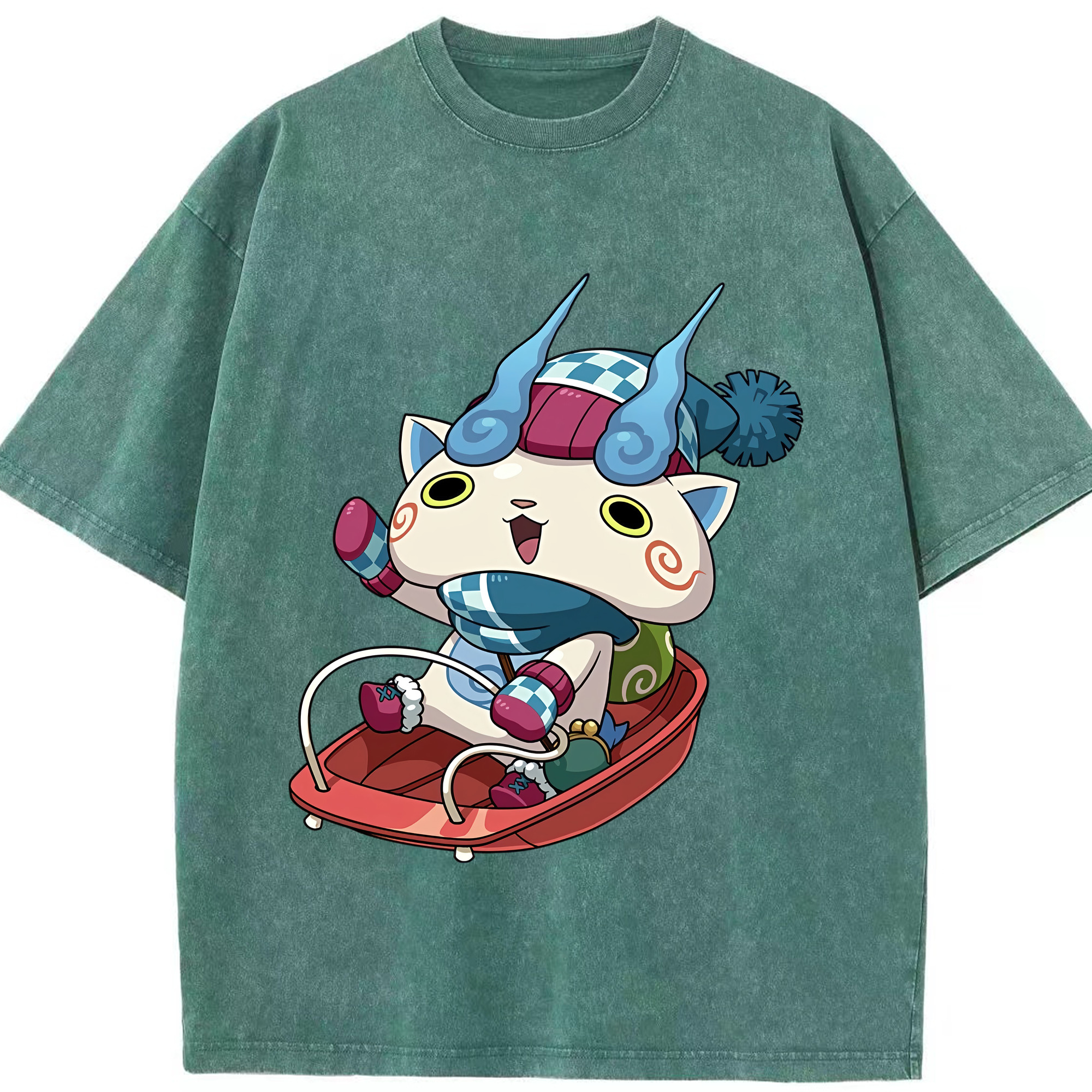 （画像用） 妖怪ウォッチ Yo-kai Watch 綿100% ヴィンテージ風 半袖Tシャツ（フロントプリント）
